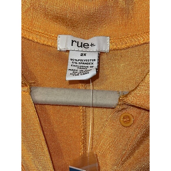 Rue21+ Bright Orange Button Down Mini Dress With Collar Size 2X -NWT - Picture 4 of 4